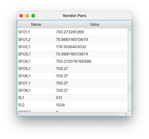Vendor Parameters